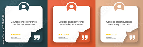 3D bubble testimonial banner, quote, infographic. Social media post template designs for quotes. Empty speech bubbles, quote bubbles and text box. Vector Illustration EPS10.