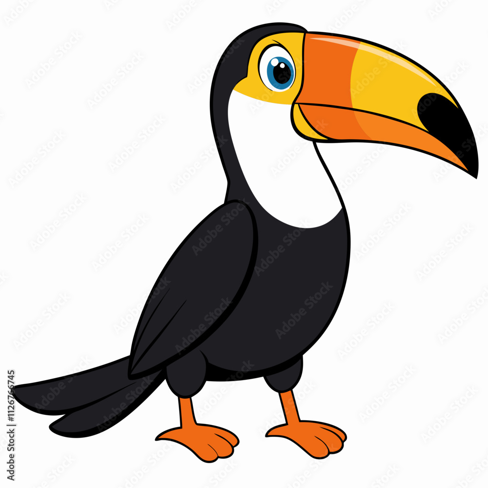 Naklejka premium toucan isolated on white background