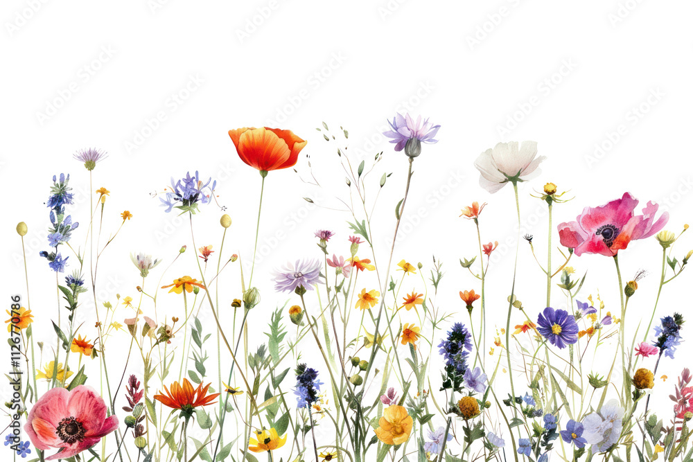 PNG Colorful wildflowers in bloom PNG Colorful wildflowers in bloom