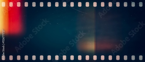 Obraz na płótnie Old negative photo film strip. 90's negative photo film with light leaks. w salonie