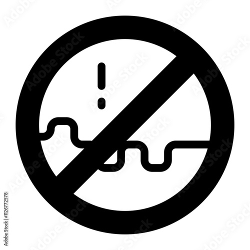No Swimming glyph icon