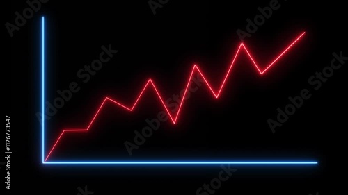 business graph chart icon with market recovery concept background 4K video.