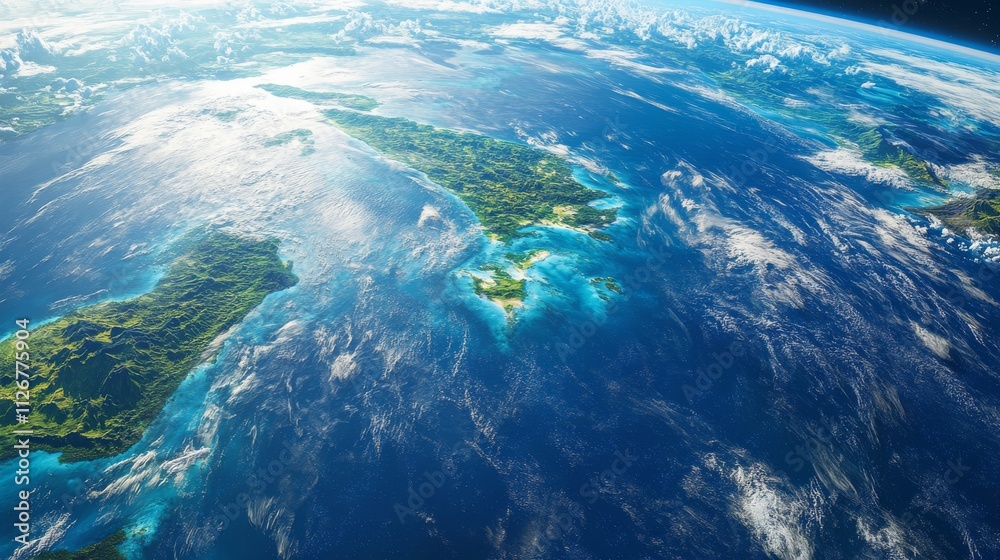 Ultra detailed, photorealistic depiction of Earth from space during a solar flare Ultra detailed, photorealistic depiction of Earth from space during a solar flare