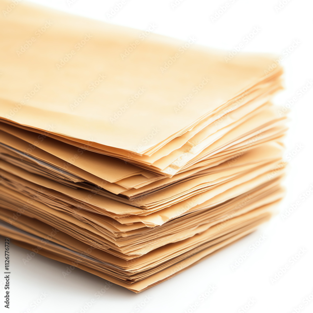 Stack of document sheets on a clean background for professional use. Stack of document sheets on a clean background for professional use.