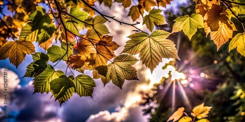 Abstract Autumn Background with Yellow Leaves