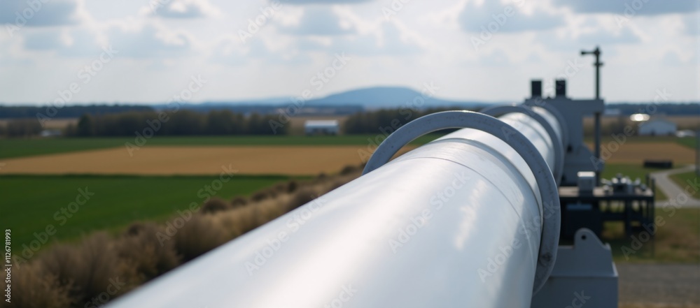 High-fidelity image portraying modern H2 pipeline in industrial surroundings emphasizing innovative hydrogen transport and energy technologies High-fidelity image portraying modern H2 pipeline in industrial surroundings emphasizing innovative hydrogen transport and energy technologies