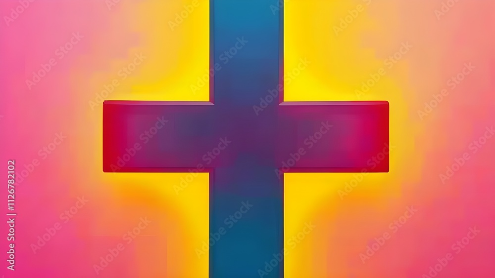 Obraz premium cross on red background.