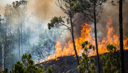 Forest Fires A Growing Threat to Our Environment, Ecosystems, and Biodiversity, Impacting Air Quality, Climate Change, and Wildlife Habitats Across the Globe photo