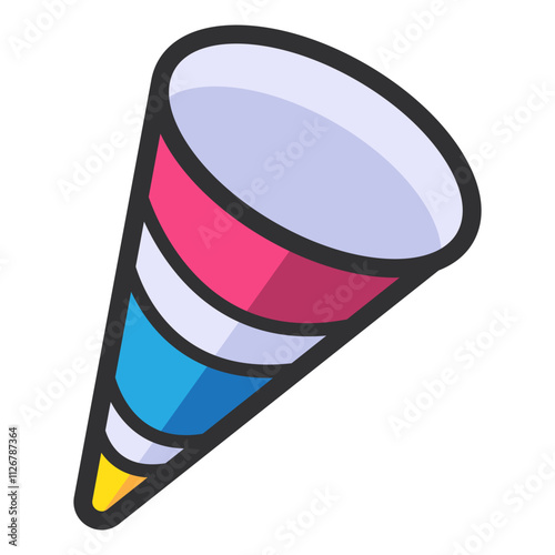 Colorful party hat on white background