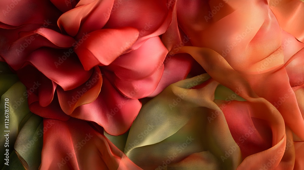 Naklejka premium Abstract Draped Fabric in Warm Hues
