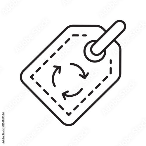 eco tag line icon with white background vector stock illustration