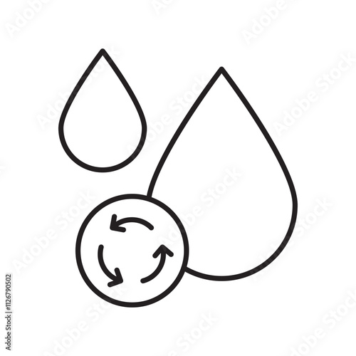 renewable resource line icon with white background vector stock illustration