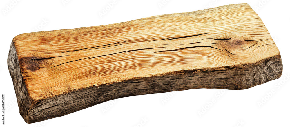 PNG Rectangular wooden plank with visible grain and texture