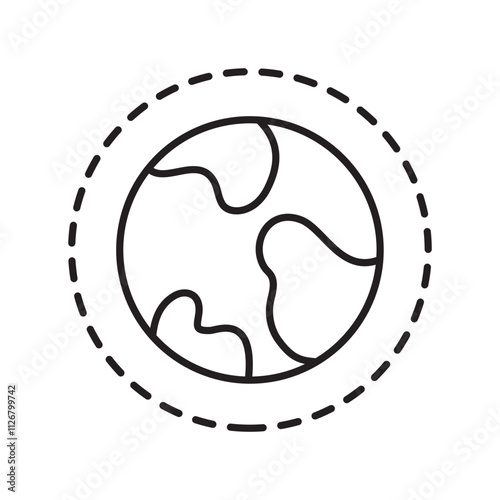 ozone layer line icon with white background vector stock illustration