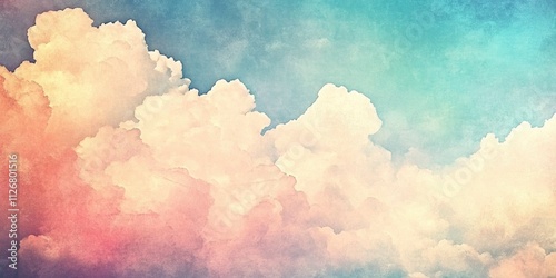 Watercolor, soft pastel colors, mixed media paper background.