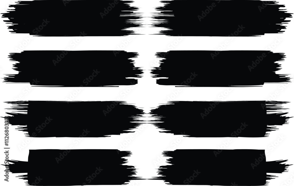 Collection of black paint, ink brush strokes, brushes, lines. Grunge Paint stripe. Vector grungy paint brush strokes. Dirty artistic design elements. Vector illustration.