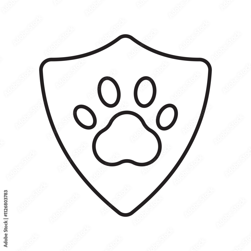 wildlife protection line icon with white background vector stock illustration wildlife protection line icon with white background vector stock illustration