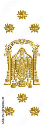 God balaji with lotus flowers 