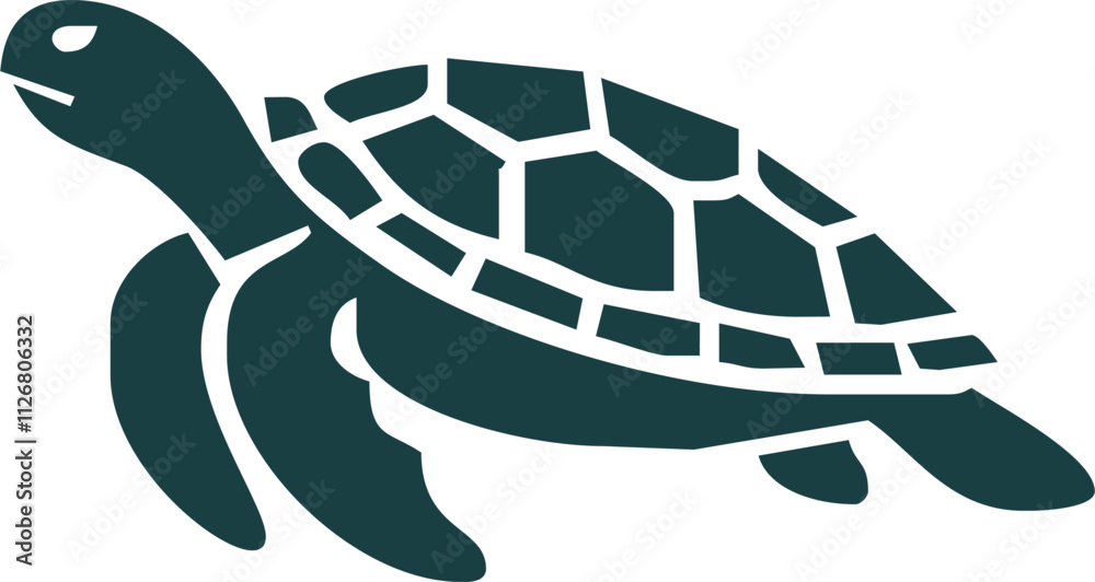 Sea Turtle, Minimalist and Simple Silhouette - Vector