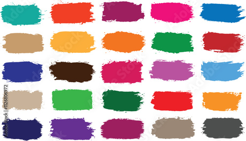 Collection of black paint, ink brush strokes, brushes, lines. Dirty artistic design elements. Grunge textures, rectangular frame, and black dirty texture. Rectangle shapes. Vector illustration.  