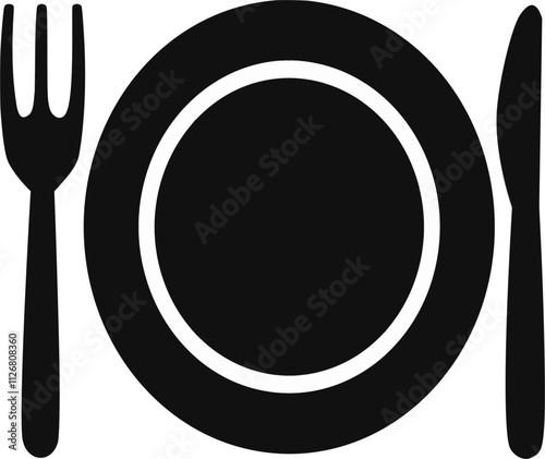 Fork Knife Cut Out  vector graphic.
