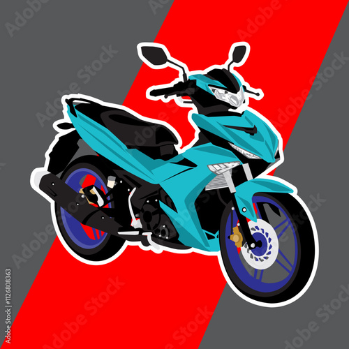 motorcycle sport moped model 3d vector illustration