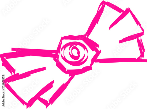 neon creepy graffiti in Trendy street style Y2K abstract bow tie