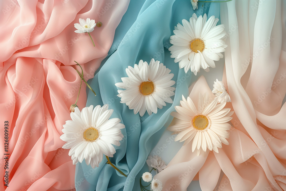 Elegant Photography Backdrop with Soft Colors and Giant Animated White Daisy Flowers for Studio Shoots, Modern and Whimsical Design
Elegant Photography Backdrop with Soft Colors and Giant Animated White Daisy Flowers for Studio Shoots, Modern and Whimsical Design