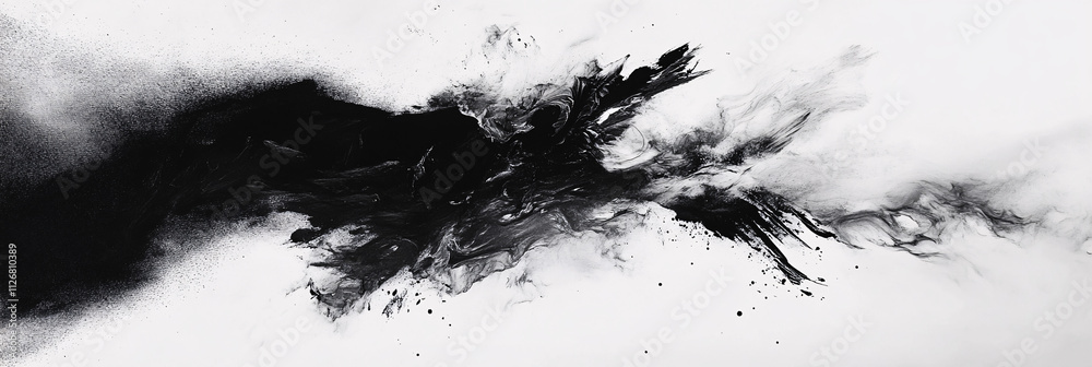 Abstract black and white illustration of chaotic brushstrokes, creating a sense of motion and energy. Abstract black and white illustration of chaotic brushstrokes, creating a sense of motion and energy.