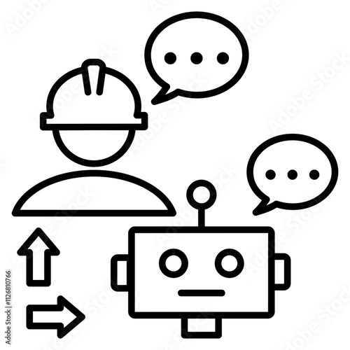 robot human interaction icon