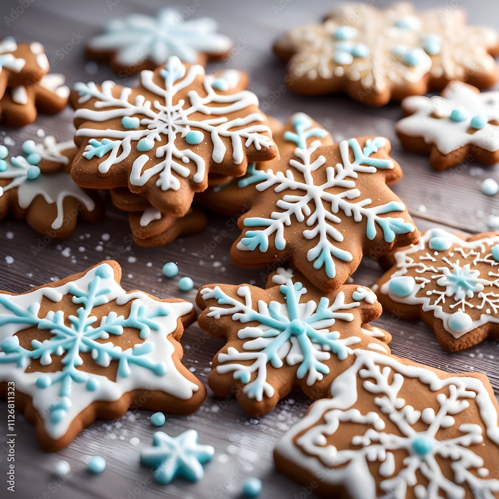 Gingerbread Cookies on Wooden Table Gingerbread Cookies on Wooden Table