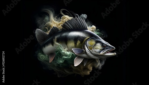 Mystical Zander with Smoky Effect on Dark Background