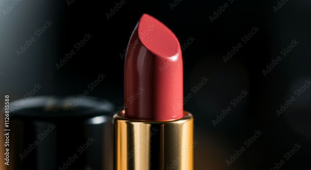 Lipstick Bullet Close-Up against black background Lipstick Bullet Close-Up against black background