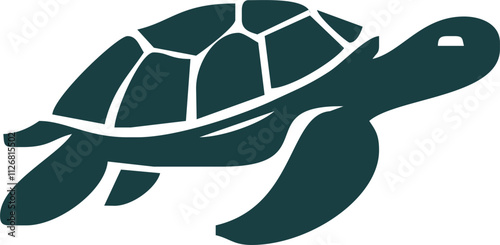 Sea Turtle, Minimalist and Simple Silhouette - Vector