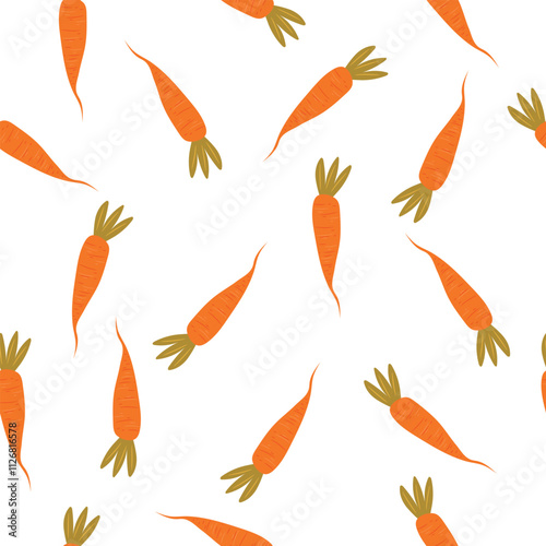 Carrots seanless pattern on white background. photo