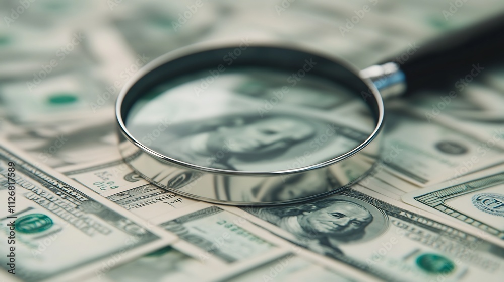 Financial Fraud Investigation with Magnifying Glass over Legal Documents and Money Financial Fraud Investigation with Magnifying Glass over Legal Documents and Money