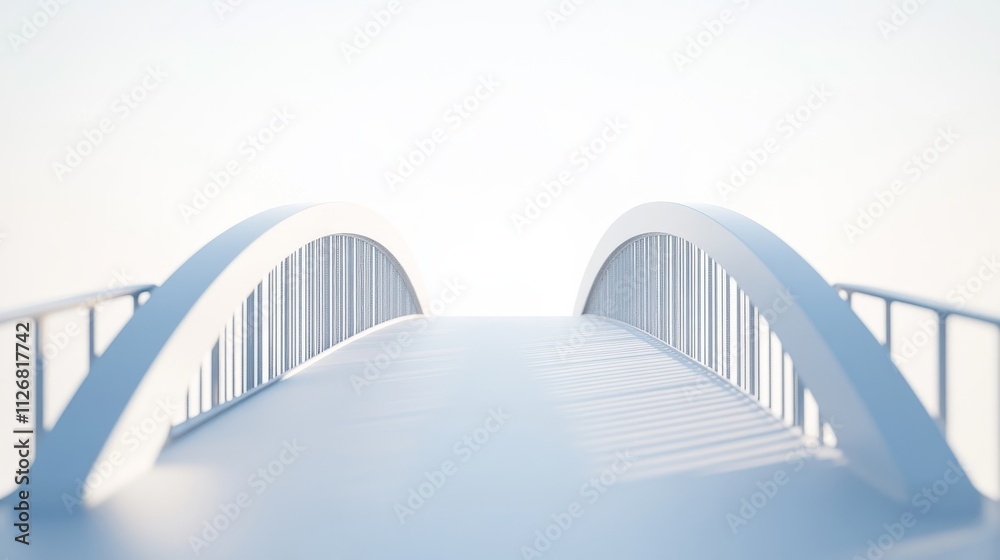 Fototapeta premium Serene White Bridge in a Minimalistic Environment Inviting Tranquility and Calmness for a Perfect Escape into Nature’s Embrace