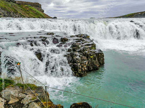 Close up  view of Gullfoss falls, Icland photo