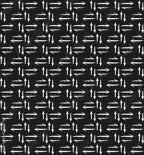 Seamless pattern with hand drawn arrows