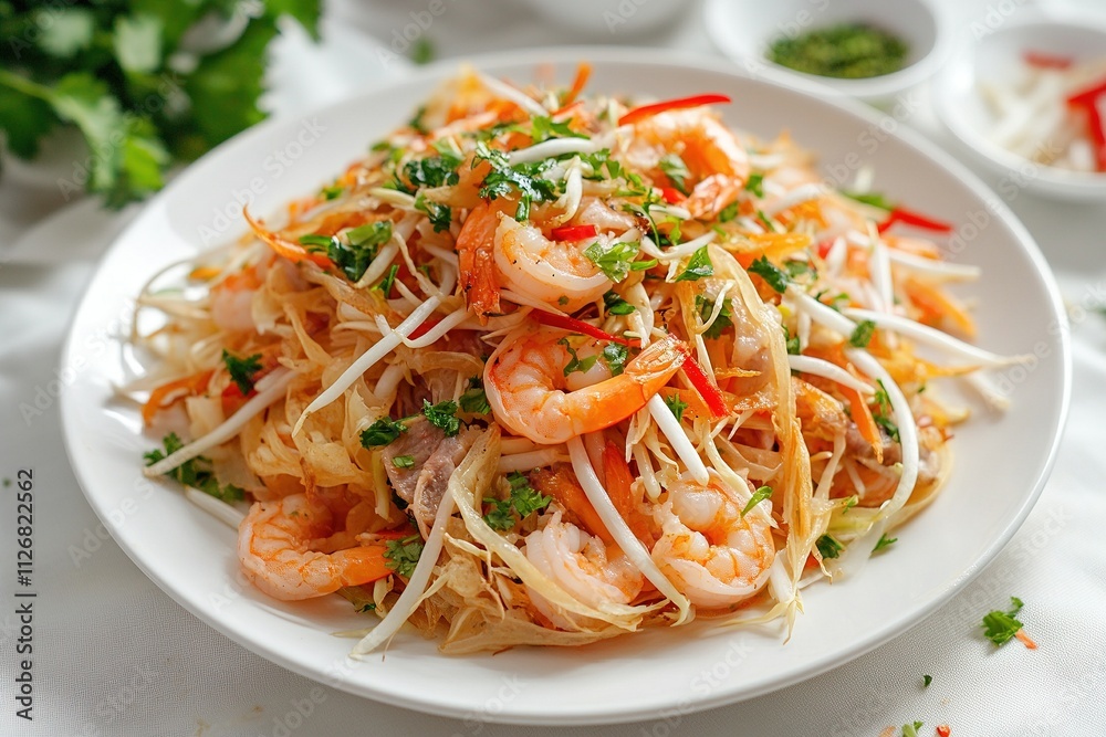 Crisp Vietnamese pancakes (banh xeo) filled with shrimp, pork, and bean sprouts. Crisp Vietnamese pancakes (banh xeo) filled with shrimp, pork, and bean sprouts.