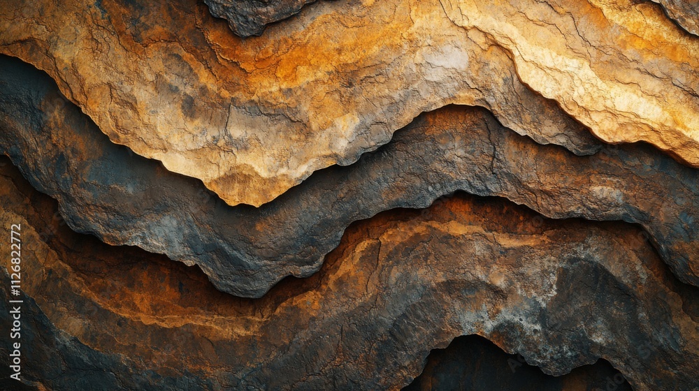 Abstract Layers Of Textured Rock Formation Abstract Layers Of Textured Rock Formation