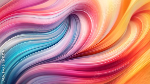 Abstract illustration of swirling colorful lines, creating a dynamic, fluid motion with vibrant gradients. 