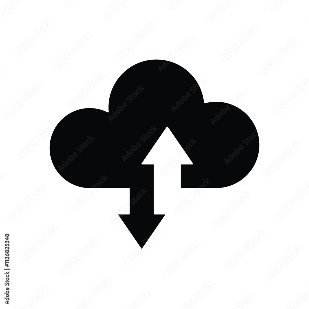 Cloud Computing. Outline icons include Download and Upload. solid design style. vector design template Cloud Computing. Outline icons include Download and Upload. solid design style. vector design template