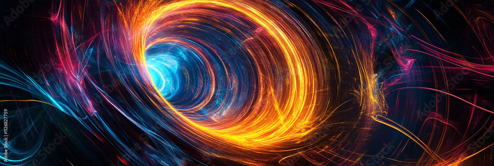 Abstract lines and circles converging into a vortex, with bright neon colors creating a sense of depth and motion. Abstract lines and circles converging into a vortex, with bright neon colors creating a sense of depth and motion.
