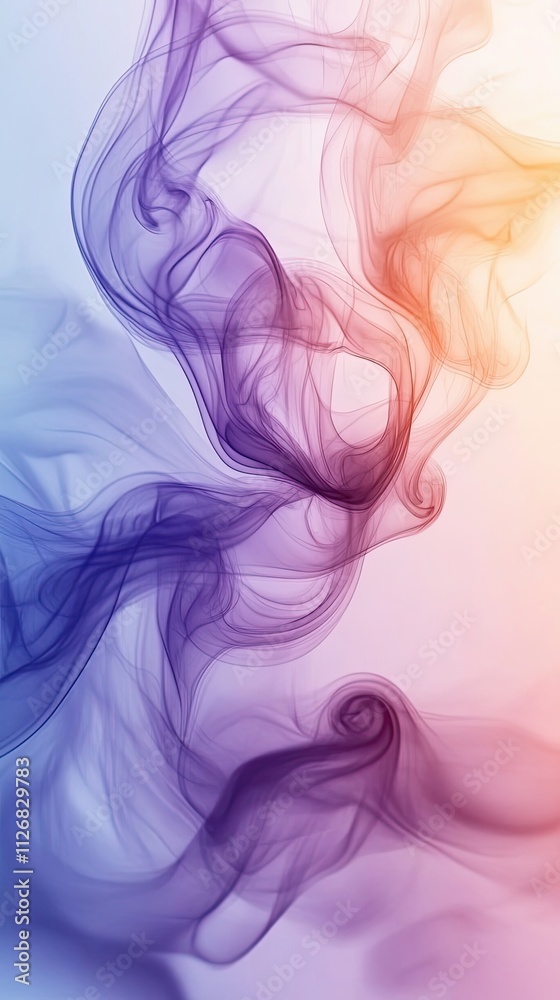 Abstract Swirling Smoke in Purple and Orange Hues Abstract Swirling Smoke in Purple and Orange Hues