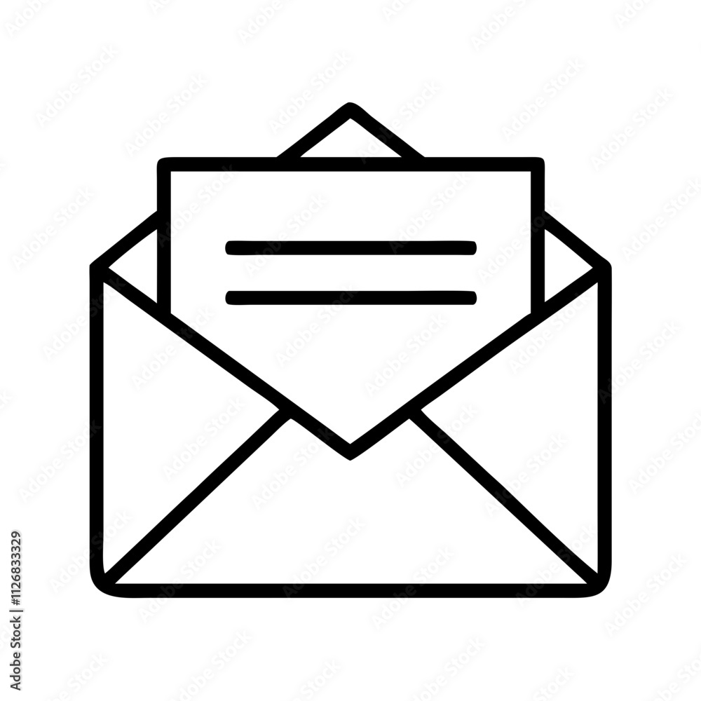 envelope icon, music vector icon, entertainment vector icon - black outline icon of envelope symbolizing social media, communication, and technology in simple design. envelope icon, music vector icon, entertainment vector icon - black outline icon of envelope symbolizing social media, communication, and technology in simple design.