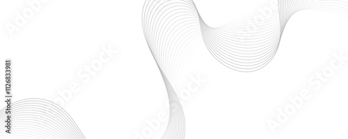 Gray wave curve lines abstract background with flowing particles. Digital energy waves technology concept. Modern backdrop design for business, presentation, banner.