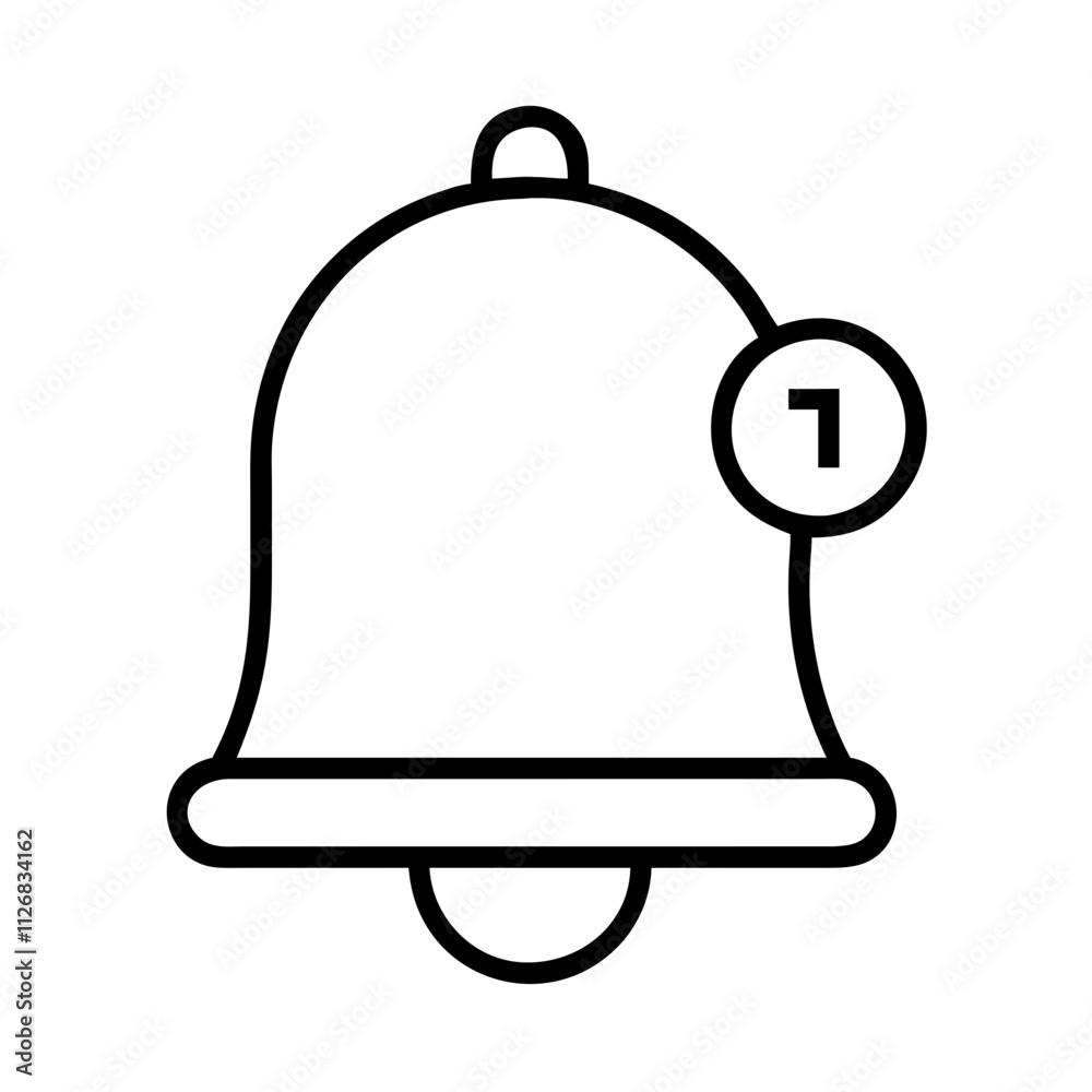 notification bell icon, music vector icon, entertainment vector icon - black outline icon of notification bell symbolizing social media, communication, and technology in simple design. notification bell icon, music vector icon, entertainment vector icon - black outline icon of notification bell symbolizing social media, communication, and technology in simple design.