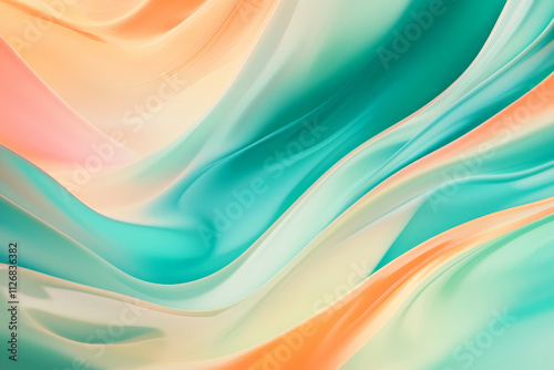 A vibrant background of smooth, flowing lines in glowing green, cyan, and orange, creating an energetic design. photo