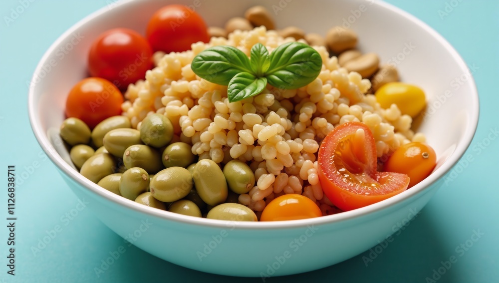 Vegan nutrient-packed dish with bulgur beans and tomatoes Vegan nutrient-packed dish with bulgur beans and tomatoes